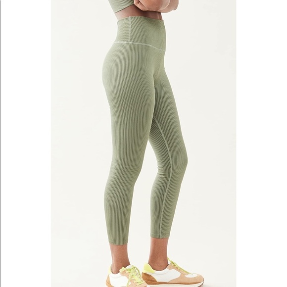 Good American Essentials Seamless Ribbed Leggings Agave Green - Picture 3 of 8